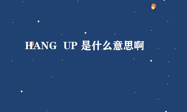 HANG  UP 是什么意思啊