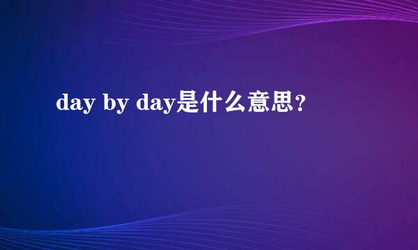 day by day是什么意思？