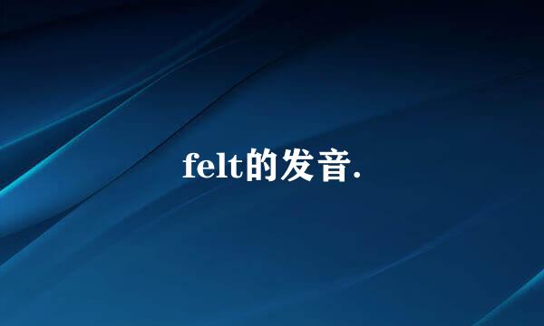 felt的发音.