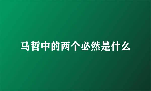 马哲中的两个必然是什么