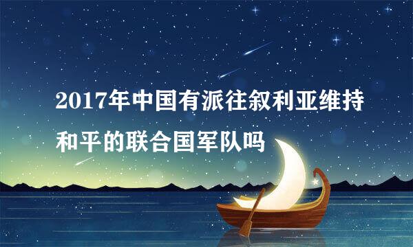 2017年中国有派往叙利亚维持和平的联合国军队吗