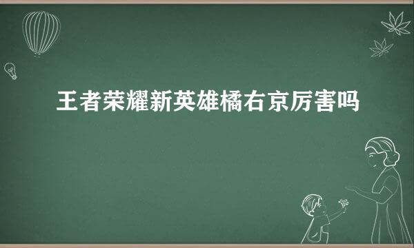 王者荣耀新英雄橘右京厉害吗