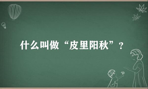 什么叫做“皮里阳秋”？