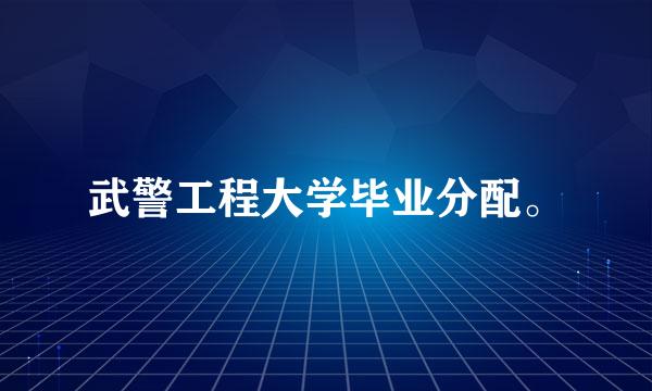 武警工程大学毕业分配。