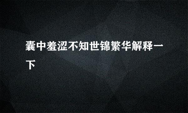 囊中羞涩不知世锦繁华解释一下