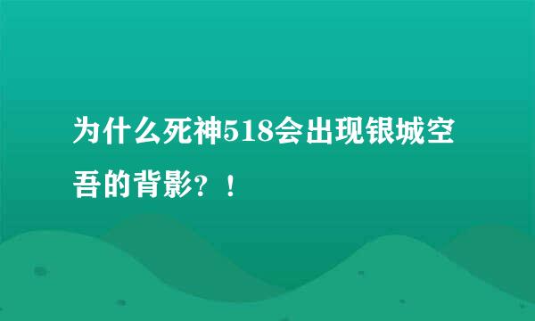 为什么死神518会出现银城空吾的背影？！