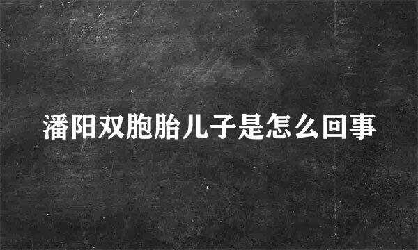 潘阳双胞胎儿子是怎么回事