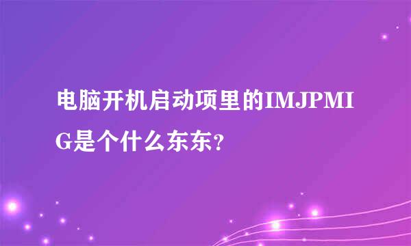 电脑开机启动项里的IMJPMIG是个什么东东？