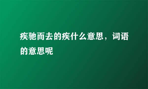 疾驰而去的疾什么意思，词语的意思呢