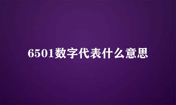 6501数字代表什么意思