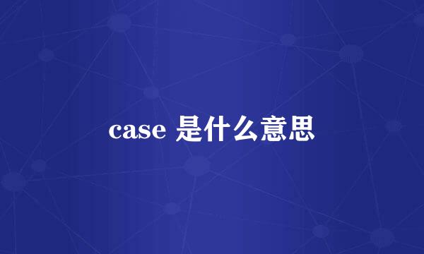 case 是什么意思