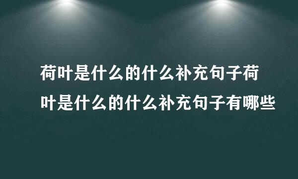 荷叶是什么的什么补充句子荷叶是什么的什么补充句子有哪些