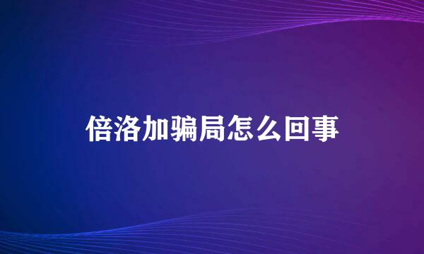 倍洛加骗局怎么回事