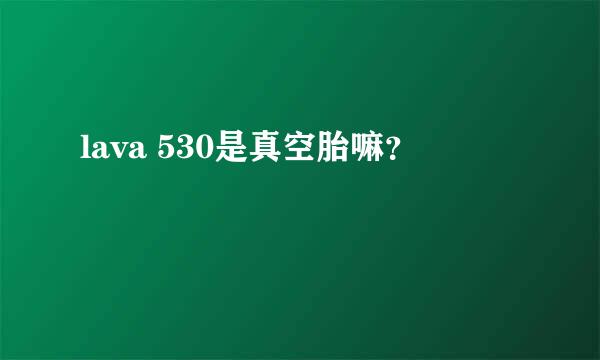 lava 530是真空胎嘛？