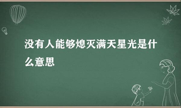 没有人能够熄灭满天星光是什么意思