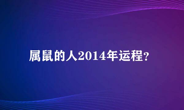 属鼠的人2014年运程？