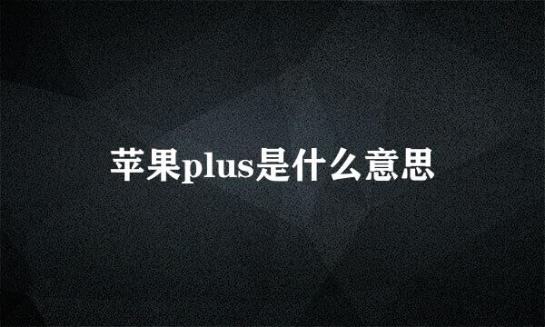 苹果plus是什么意思