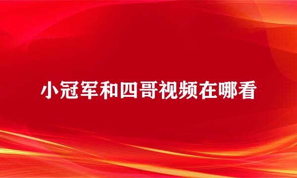 小冠军和四哥视频在哪看