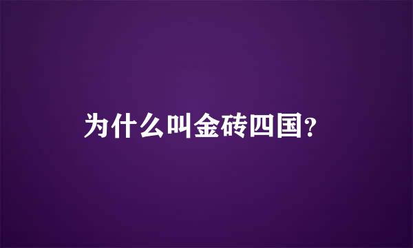 为什么叫金砖四国？