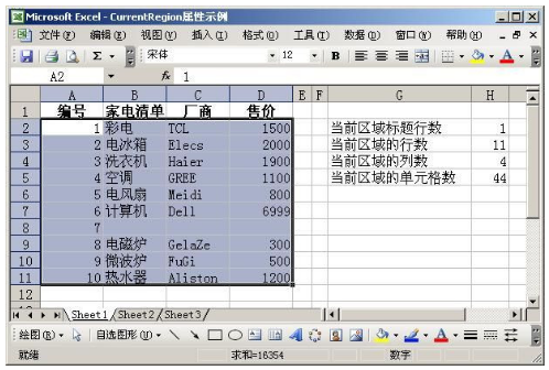 Excel中VBA CurrentRegion是什么意思？