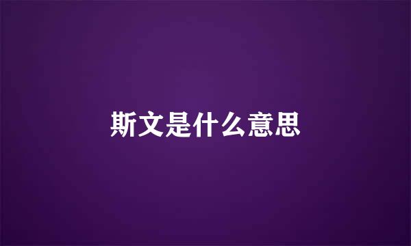 斯文是什么意思