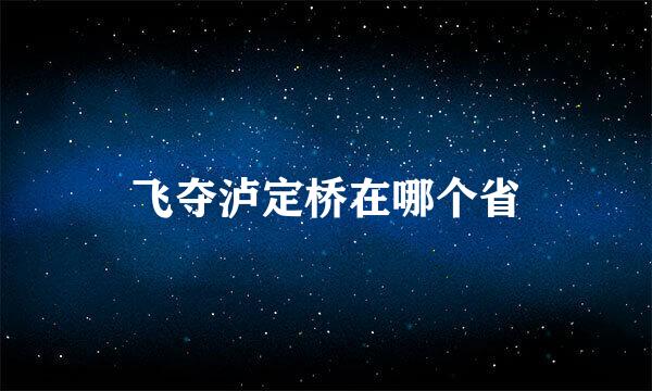 飞夺泸定桥在哪个省