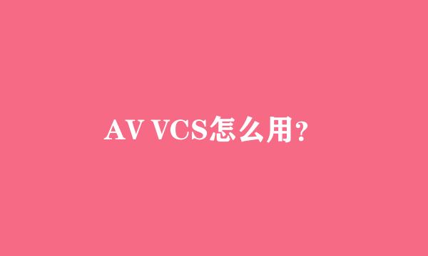 AV VCS怎么用？