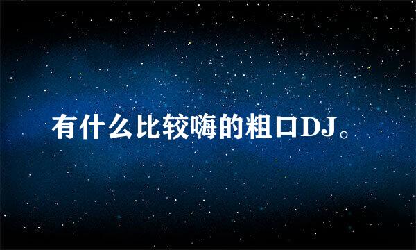 有什么比较嗨的粗口DJ。