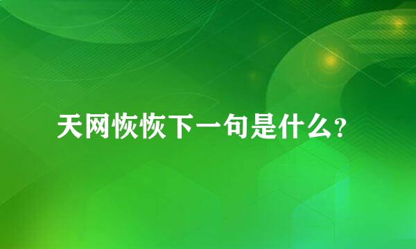 天网恢恢下一句是什么？