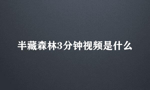 半藏森林3分钟视频是什么