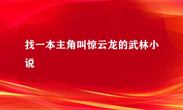 找一本主角叫惊云龙的武林小说