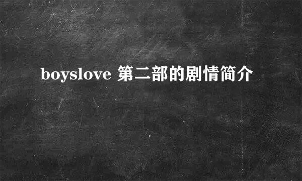 boyslove 第二部的剧情简介