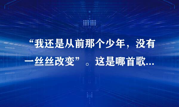 “我还是从前那个少年，没有一丝丝改变”。这是哪首歌？歌名叫什么？作者是谁？