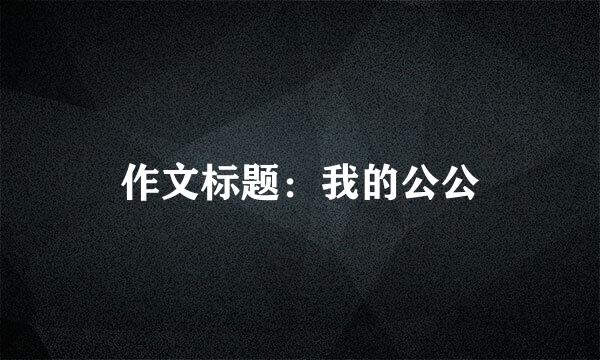 作文标题：我的公公