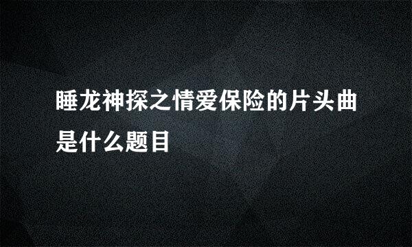 睡龙神探之情爱保险的片头曲是什么题目