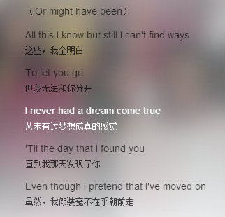 never had a dream come true 。这句话的中文意思是什