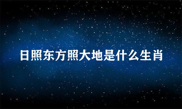 日照东方照大地是什么生肖