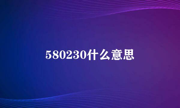 580230什么意思