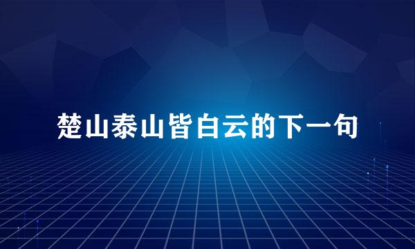 楚山泰山皆白云的下一句