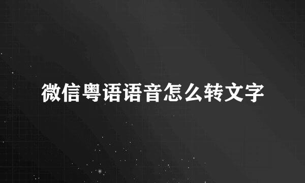 微信粤语语音怎么转文字