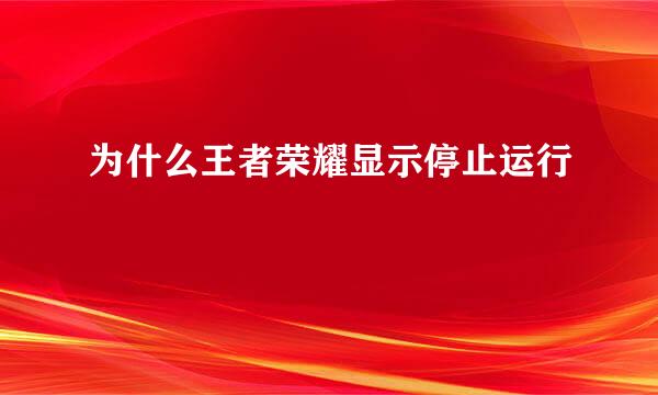 为什么王者荣耀显示停止运行