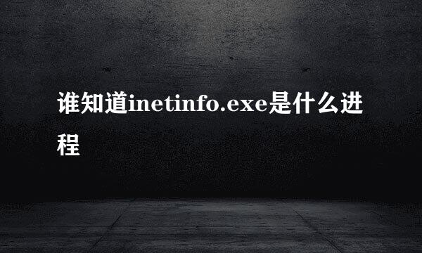 谁知道inetinfo.exe是什么进程