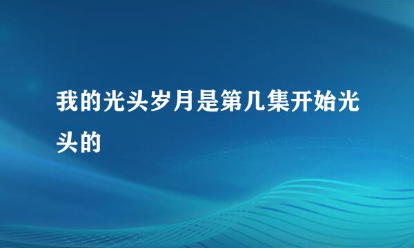 我的光头岁月是第几集开始光头的