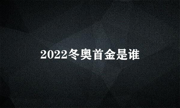 2022冬奥首金是谁