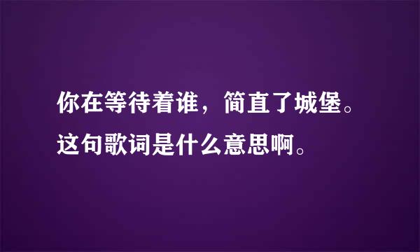 你在等待着谁，简直了城堡。这句歌词是什么意思啊。