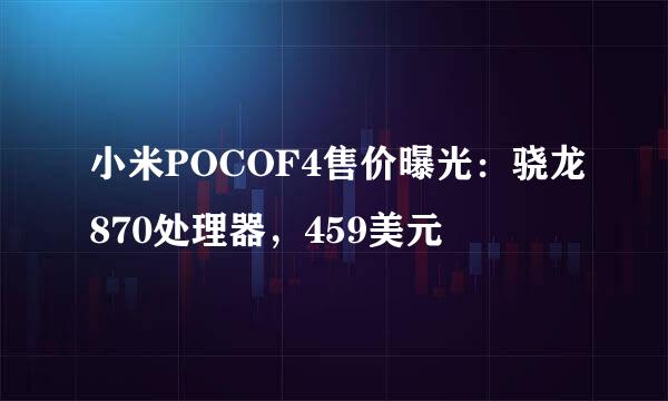 小米POCOF4售价曝光：骁龙870处理器，459美元