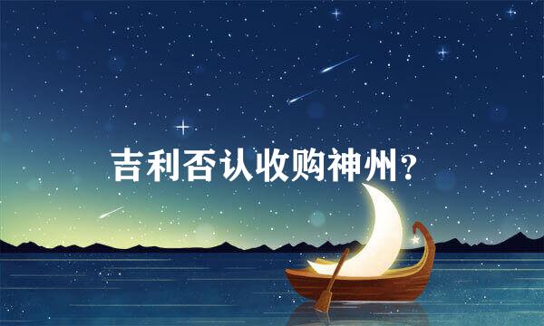 吉利否认收购神州？