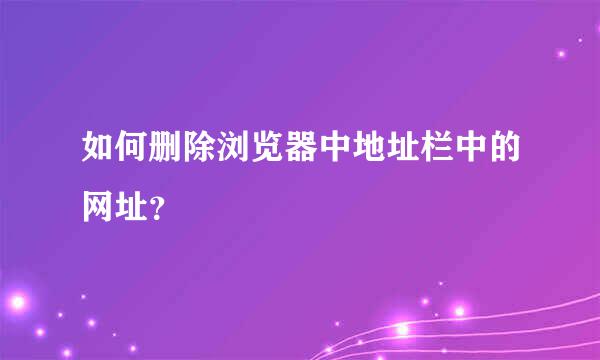 如何删除浏览器中地址栏中的网址？