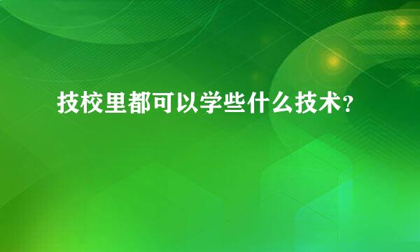 技校里都可以学些什么技术？