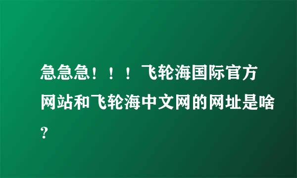 急急急！！！飞轮海国际官方网站和飞轮海中文网的网址是啥？